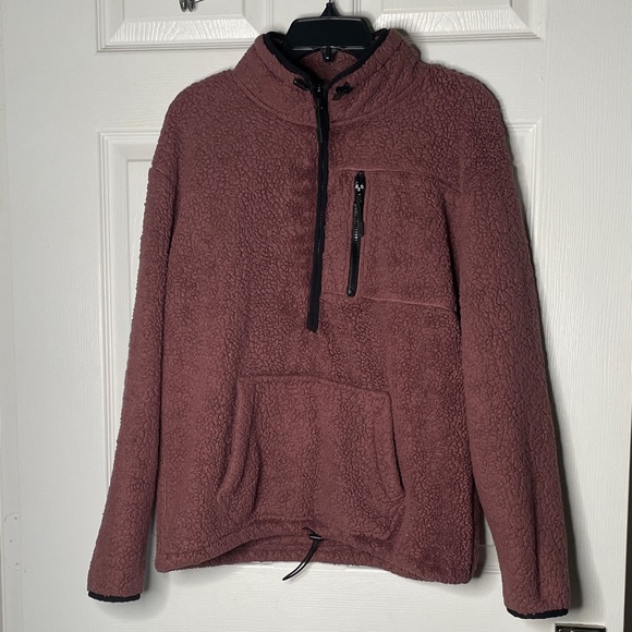 Victorias Secret PINK Sherpa Fleece 3/4 Zip Pullover Sweatshirt - Picture 1 of 4